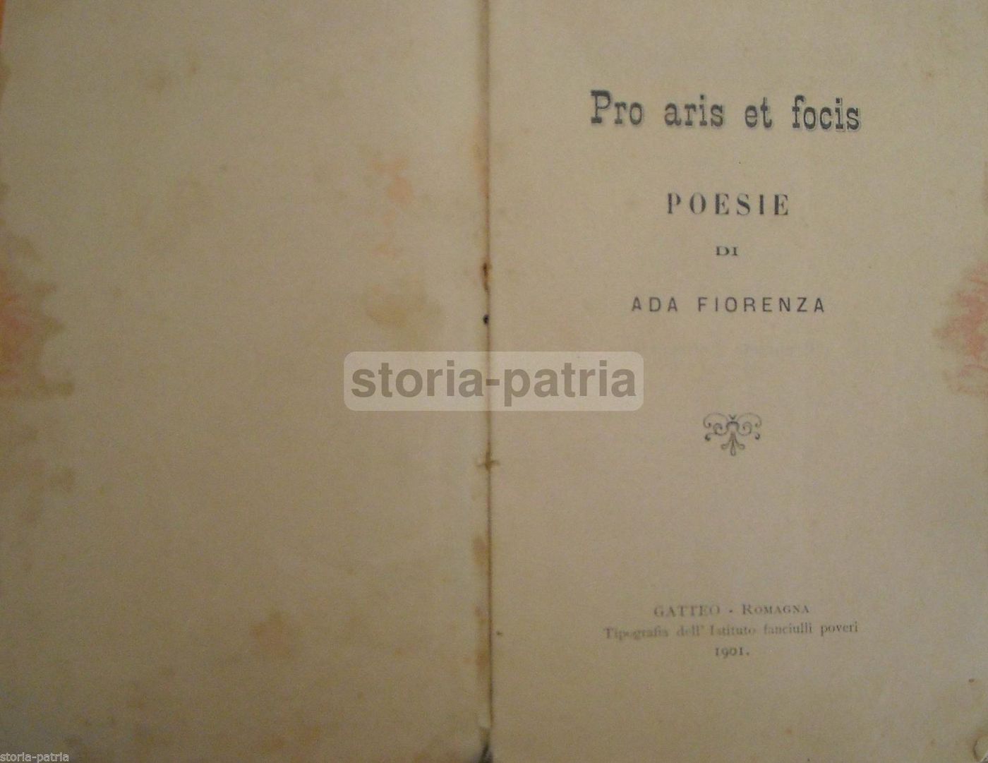 Ada Fiorenza: Pro Aris Et Focis (1901)   Poesia E Componimenti   Gatteo