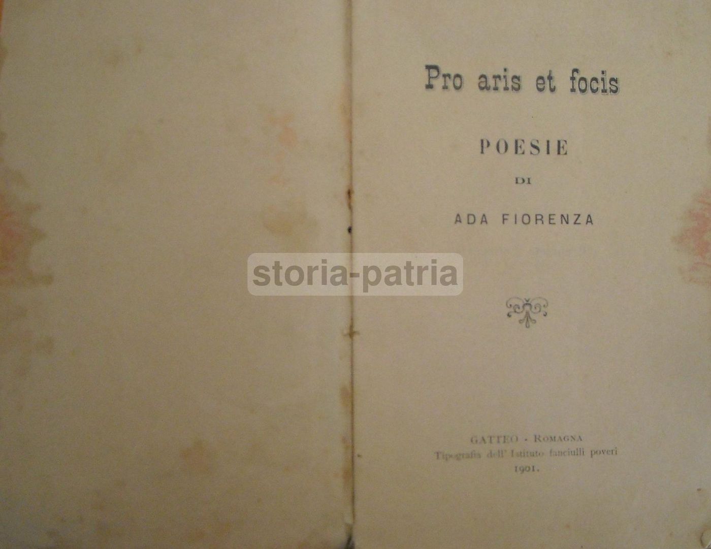 Ada Fiorenza: Pro Aris Et Focis (1901)   Poesia E Componimenti   Gatteo