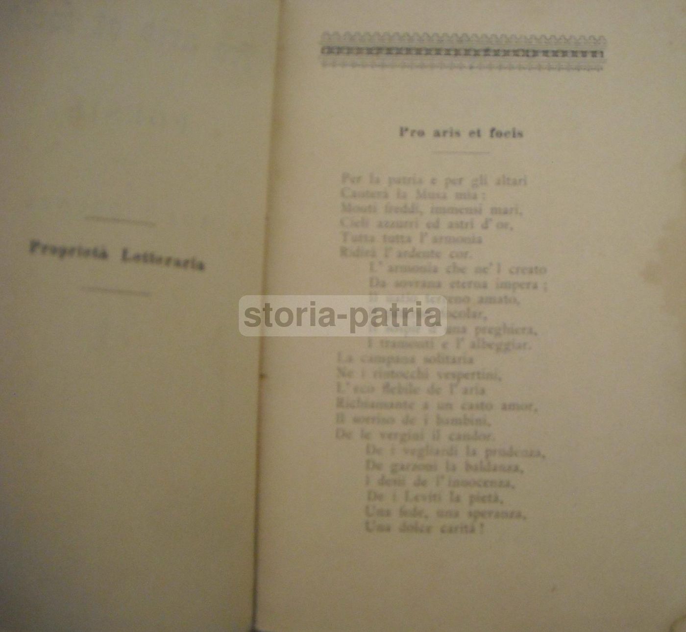 Ada Fiorenza: Pro Aris Et Focis (1901)   Poesia E Componimenti   Gatteo