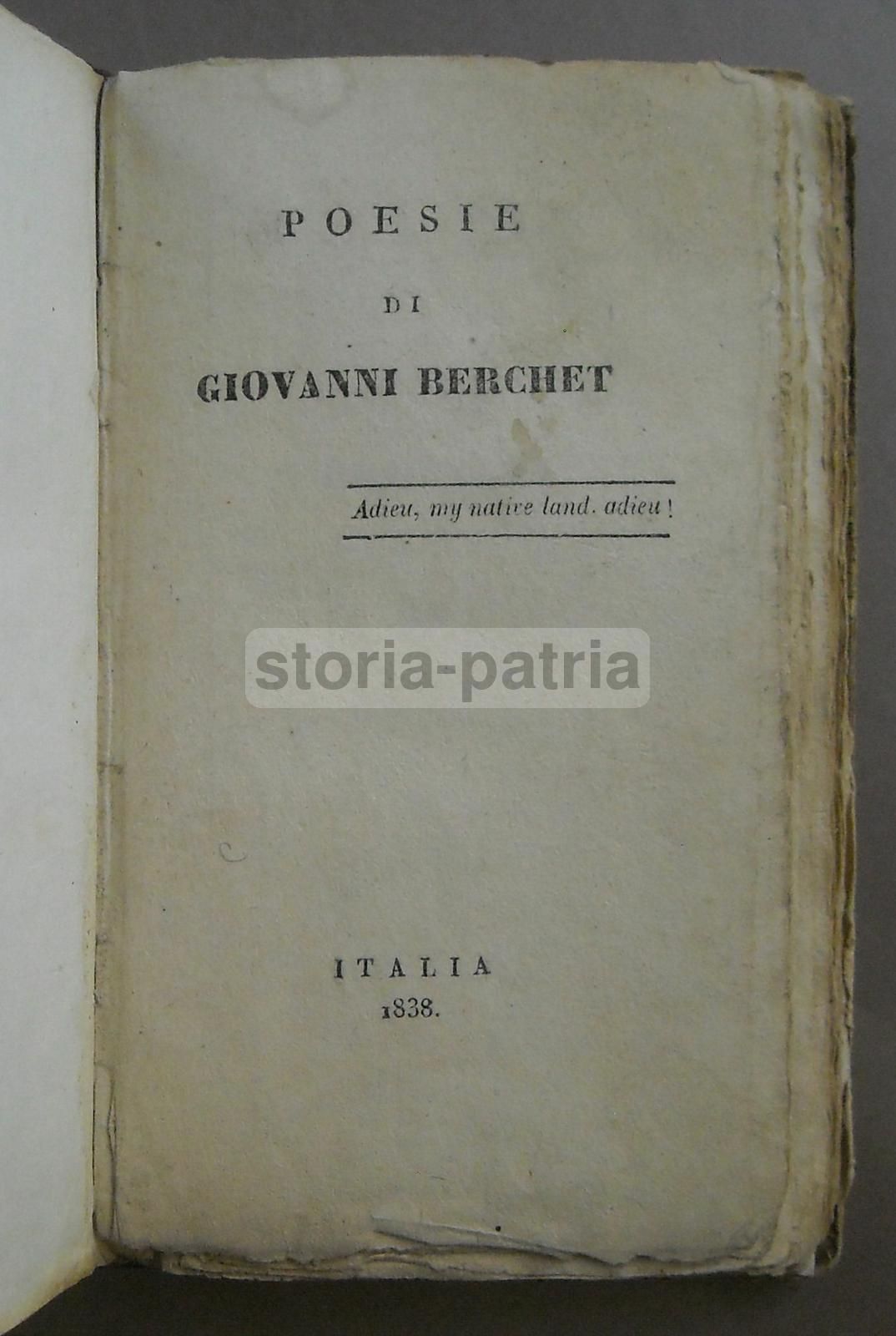 Giovanni Berchet, Poesie (1838)