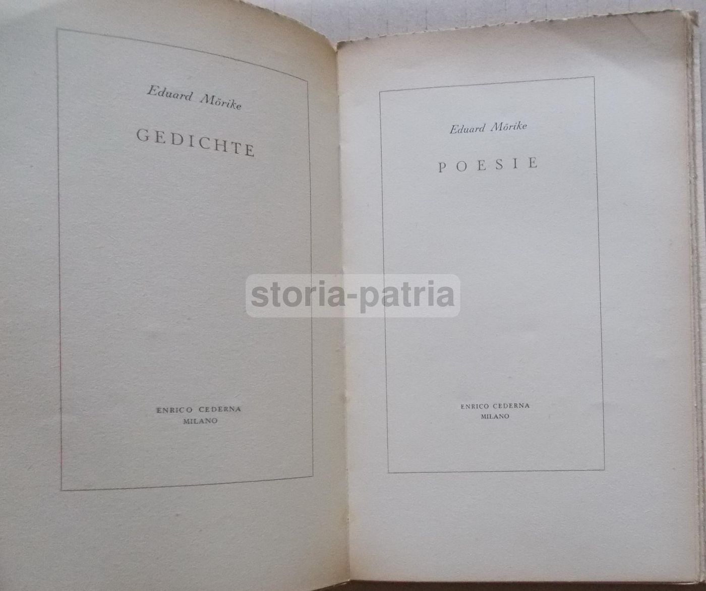 Poesie Di Eduard Mörike, Edizione Cederna Milano 1948, Testo Bilingue