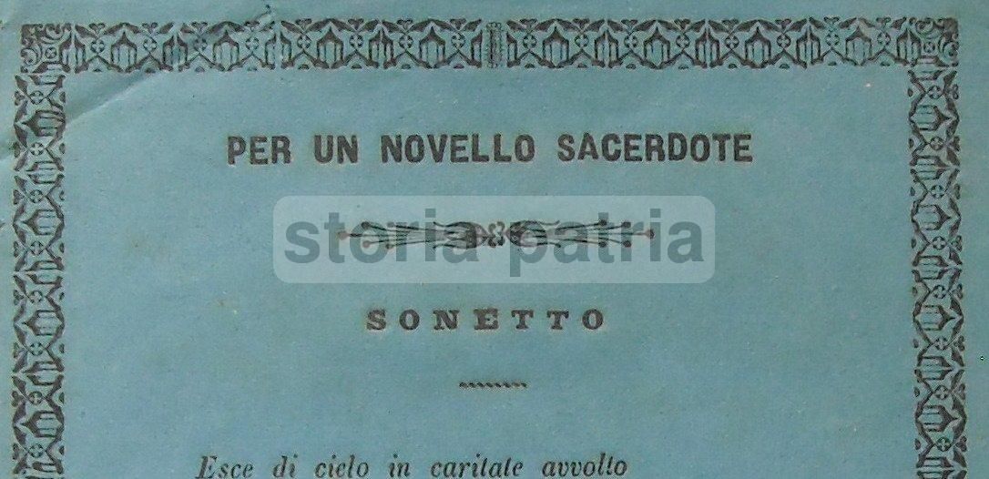 Sonetto Di Bernardo Da Napoli Per Un Novello Sacerdote, XIX Secolo
