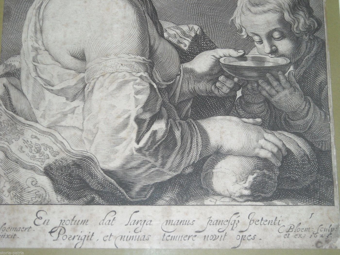 Liberalitas. Incisione Antica Di Cornelis Bloemaert, 1625