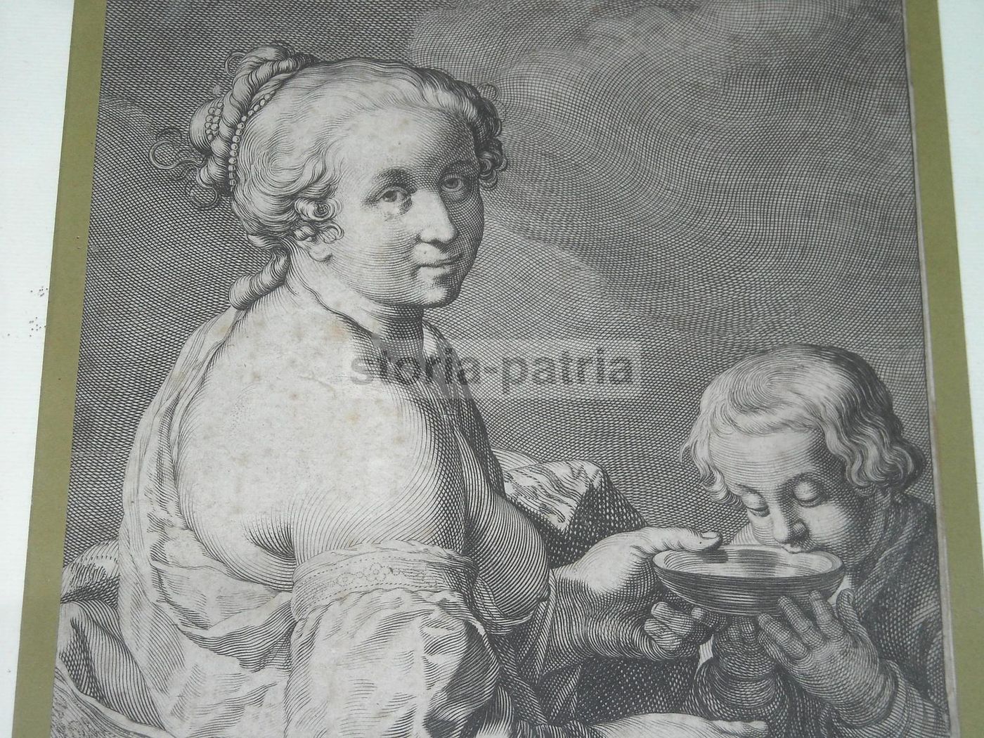 Liberalitas. Incisione Antica Di Cornelis Bloemaert, 1625