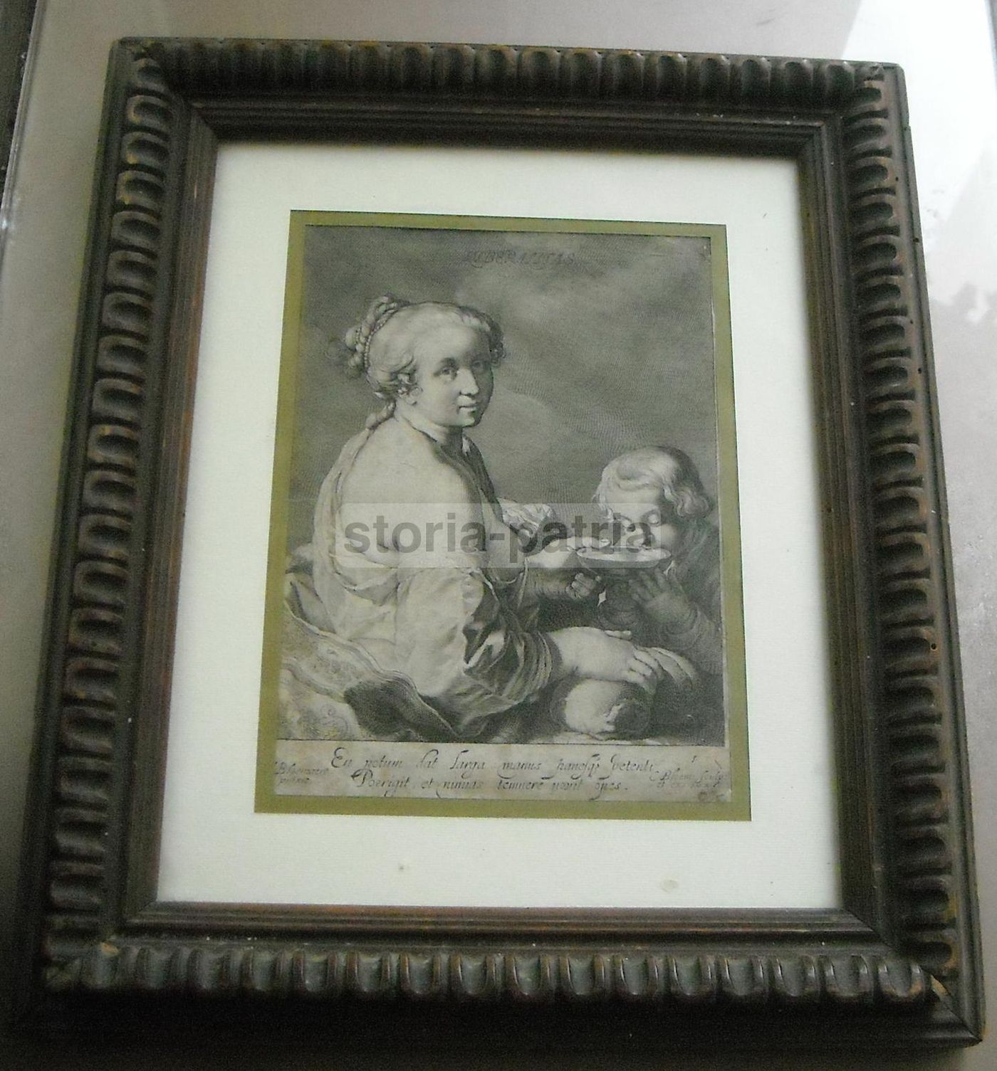 Liberalitas. Incisione Antica Di Cornelis Bloemaert, 1625