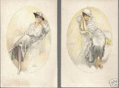 Coppia Di Cartoline Liberty Di Aleardo Terzi, Primo '900