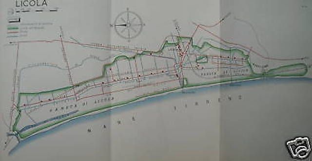 Mappa Topografica Bonifica Di Licola Campi Flegrei Anni '50