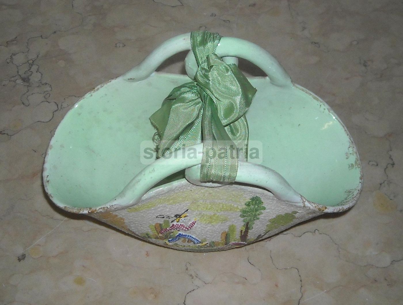 Cestino In Ceramica Albisola Ceas Decorato Policromo Anni '30