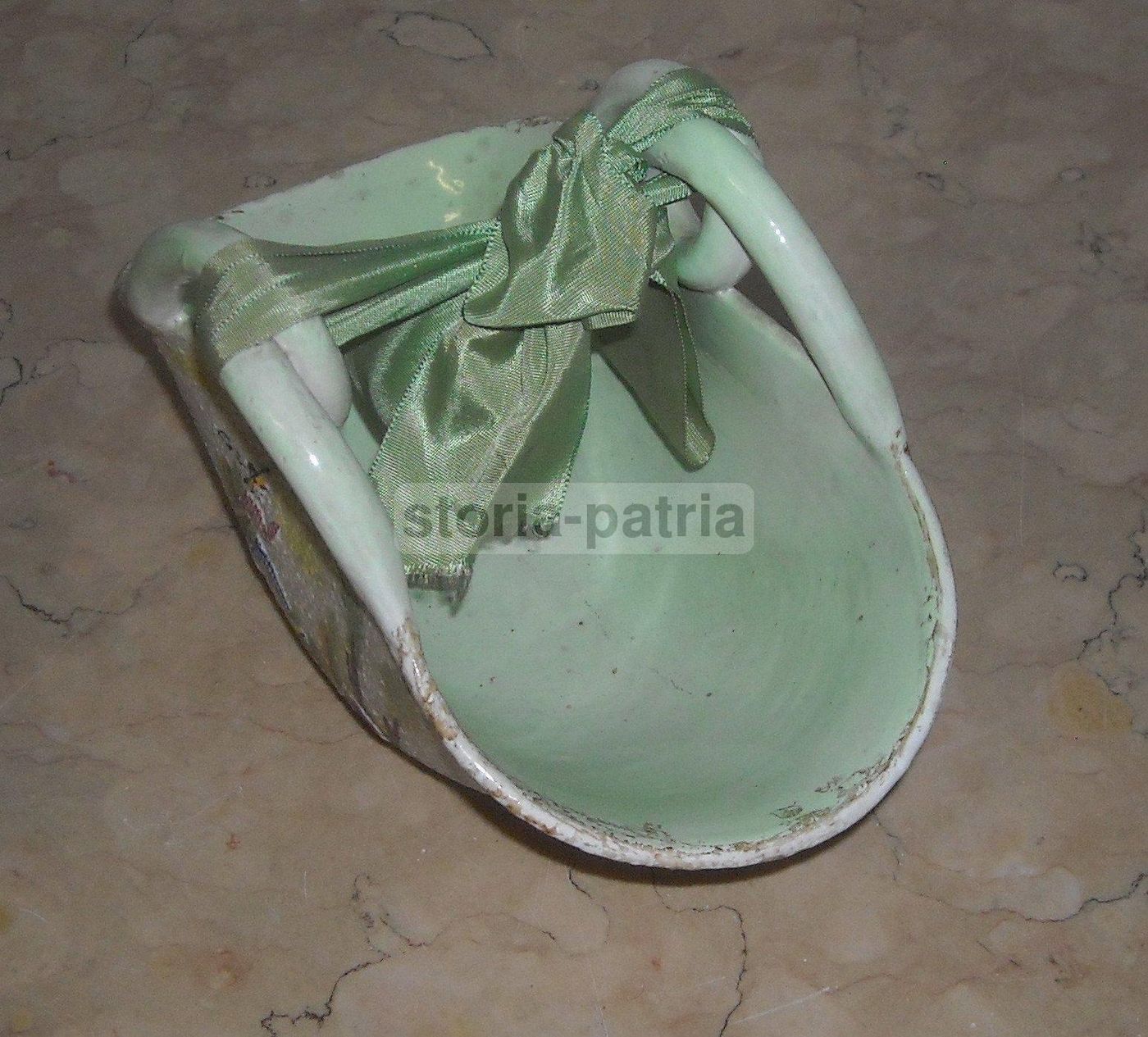 Cestino In Ceramica Albisola Ceas Decorato Policromo Anni '30