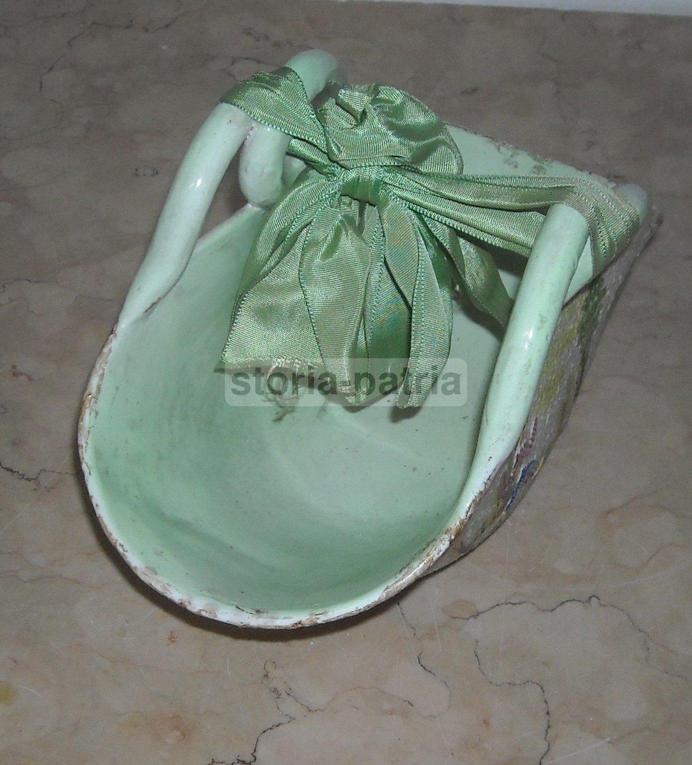 Cestino In Ceramica Albisola Ceas Decorato Policromo Anni '30