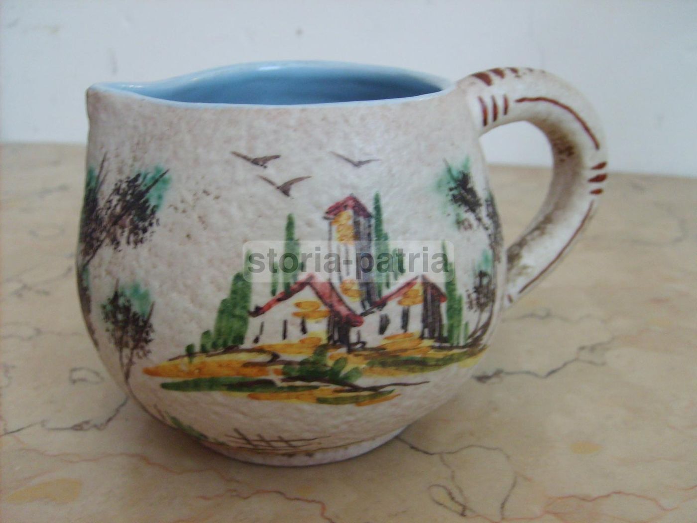Ceramica Decorata Albisola Anni '30 Con Figura E Paesaggio