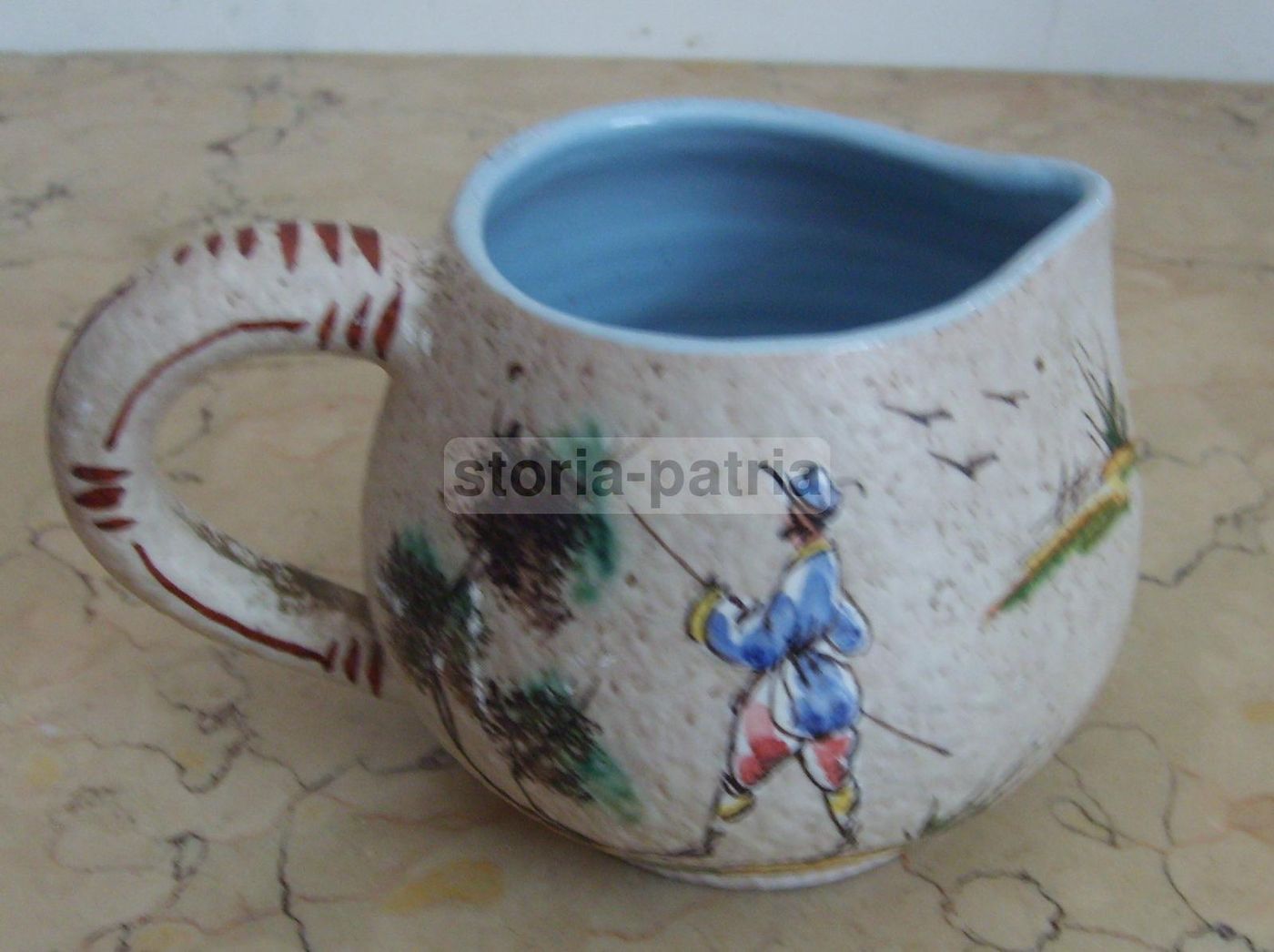 Ceramica Decorata Albisola Anni '30 Con Figura E Paesaggio