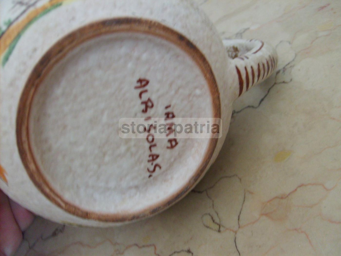 Ceramica Decorata Albisola Anni '30 Con Figura E Paesaggio