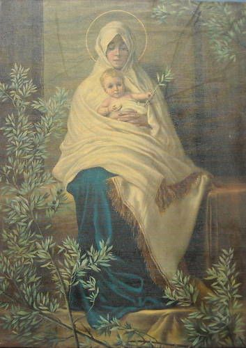 Madonna Dell'Ulivo Di Nicolò Barabino, Stampa Antica, Genova, 1900