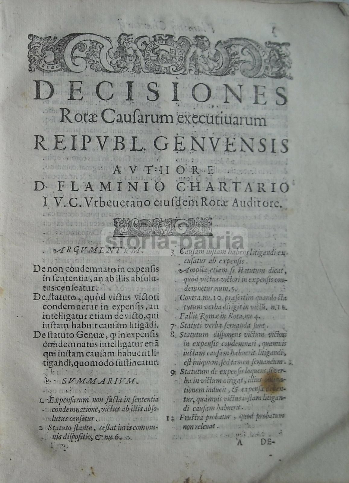 Decisiones Rotae Genuensis Di Flaminio Chartario, Venezia, 1600 Circa