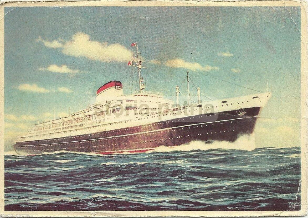 Cartolina Turbonave Cristoforo Colombo   Navigazione Italia, Genova