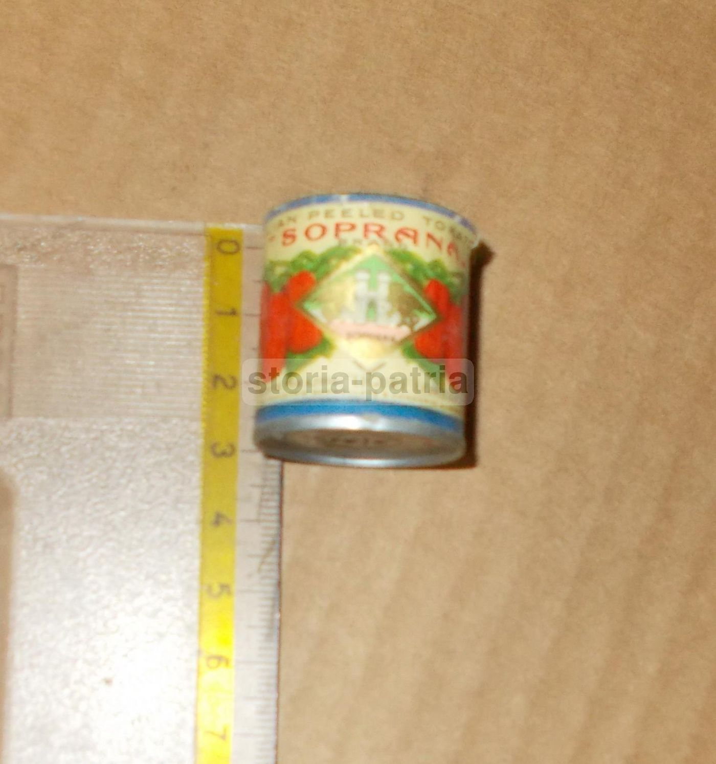 Barattolo Miniatura Pomodori Soprana Genova Pubblicitario d'Epoca
