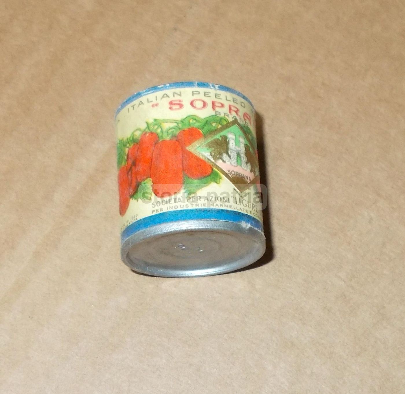 Barattolo Miniatura Pomodori Soprana Genova Pubblicitario d'Epoca