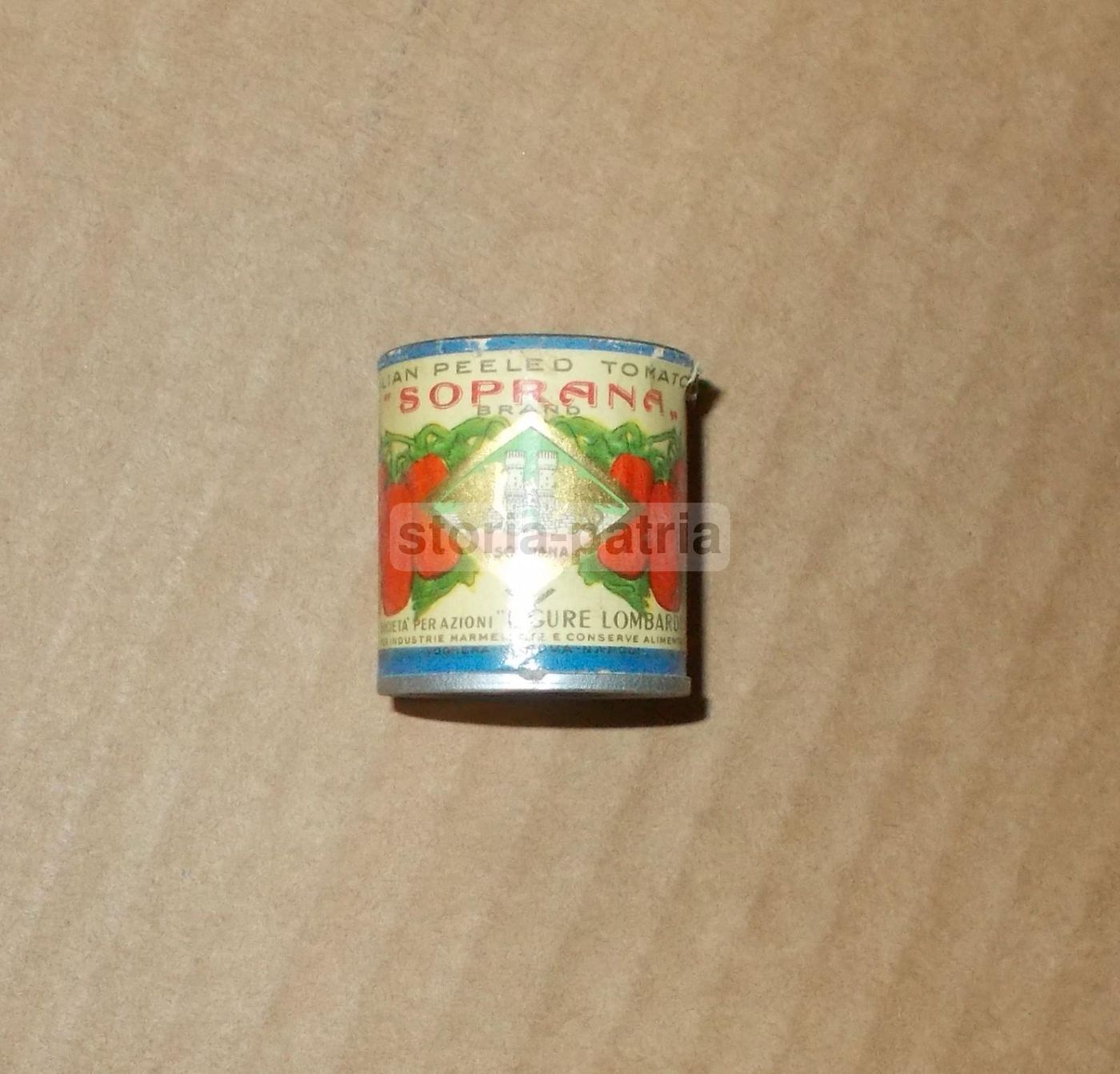 Barattolo Miniatura Pomodori Soprana Genova Pubblicitario d'Epoca