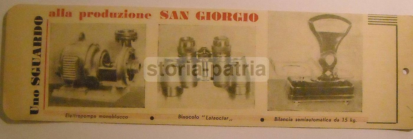 Cartellino Pubblicitario San Giorgio Genova Sestri, Anni '50