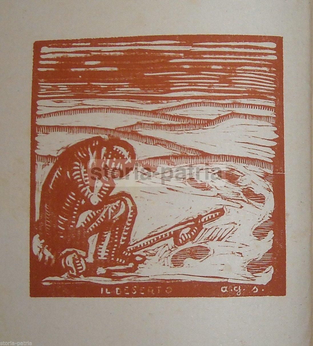 Incisione Il Deserto Di Antonio Giuseppe Santagata, Genova, Circa 1920