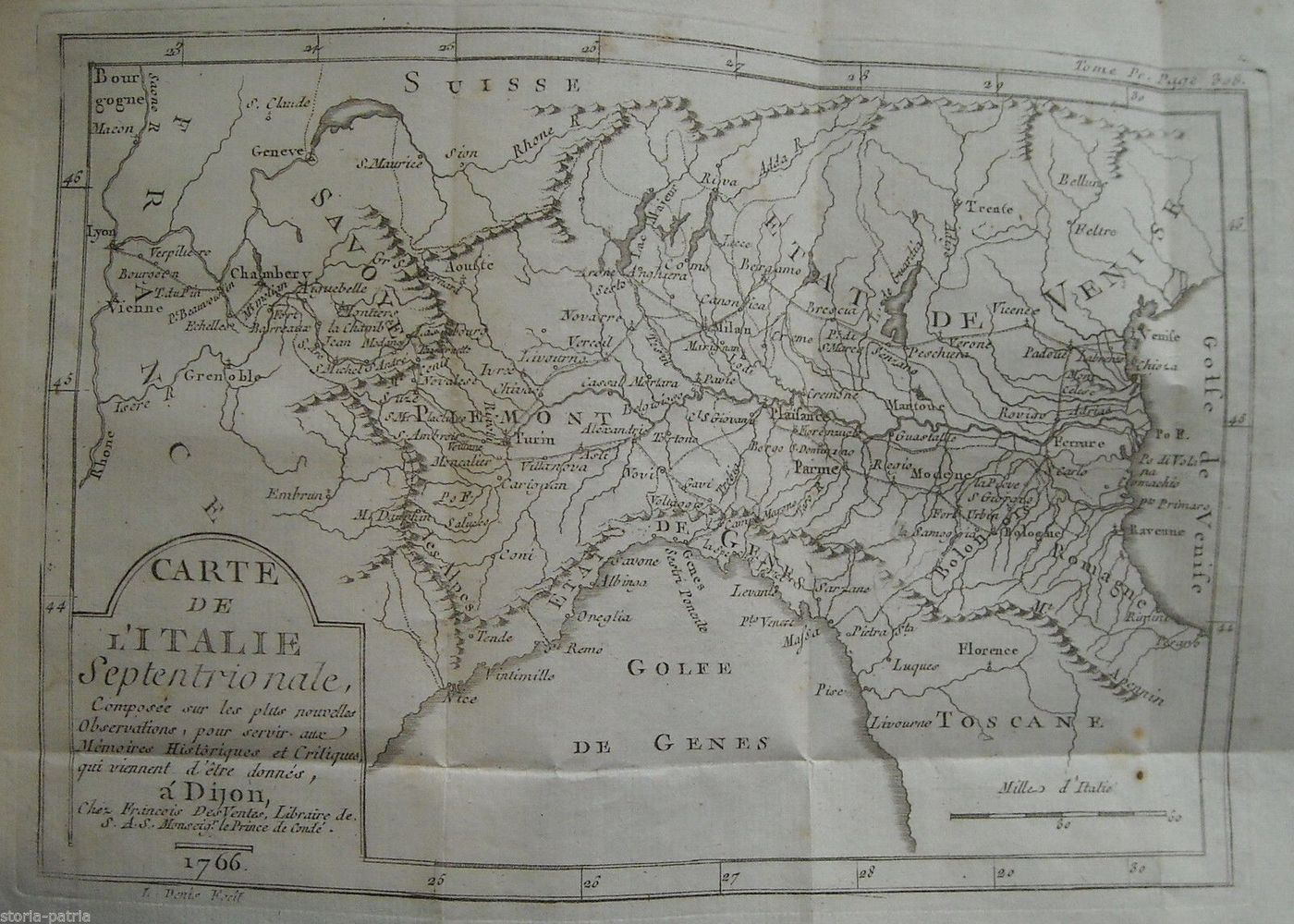 Mappa Dell'Italia Settentrionale 1766: Liguria, Piemonte, Toscana, Veneto