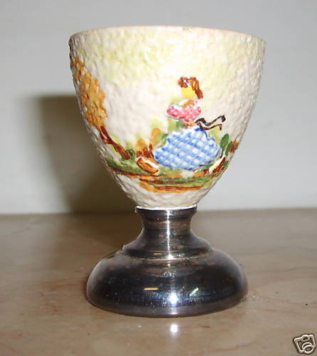 Bicchiere Decorato In Ceramica Di Albissola, Anni '30, Con Paesaggio E Figura
