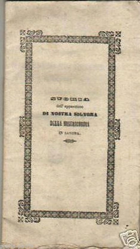 Madonna Di Savona: Storia Dell'Apparizione (Chieti, Del Vecchio, 1852)