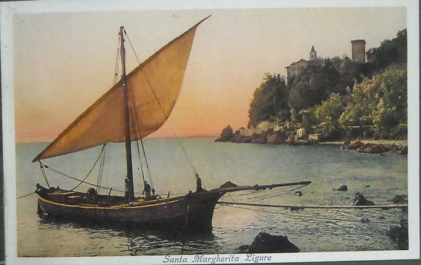 Santa Margherita Ligure, Veduta Panoramica Con Barca A Vela (anni '20 '30)