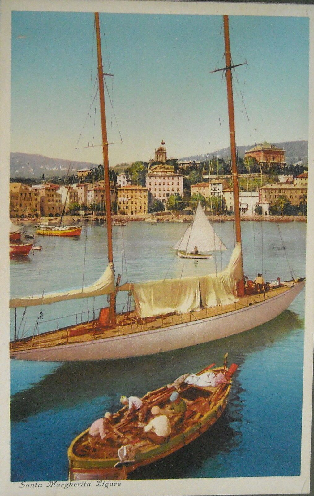 Cartolina Antica Santa Margherita Ligure Porto Barche Pescatori