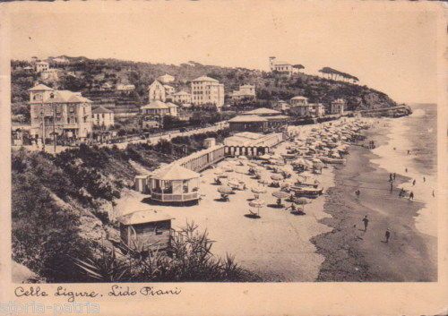 Celle Ligure, Lido Piani: Cartolina Panoramica, 1936