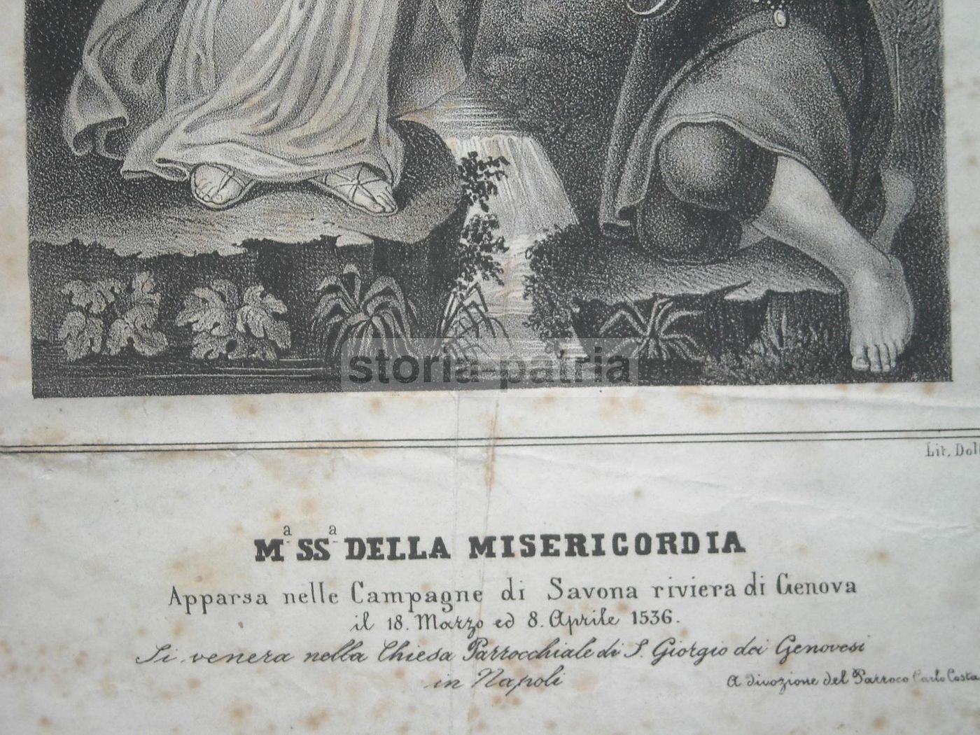 Madonna Della Misericordia. Litografia Dolfino. Napoli E Savona. Metà XIX Secolo