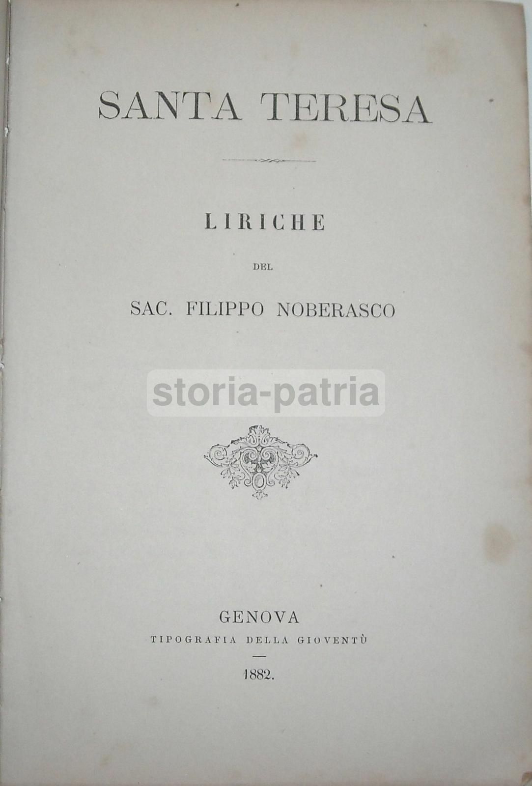 Santa Teresa: Liriche Di Filippo Noberasco (1882, Genova)