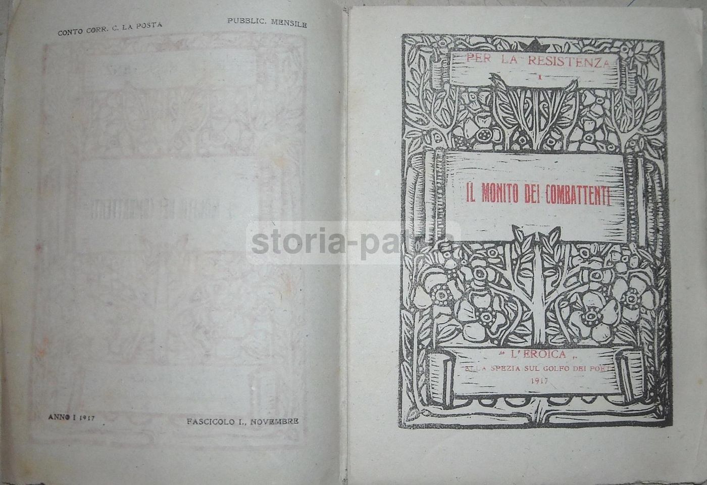 Il Monito Dei Combattenti, La Spezia, L'Eroica, 1917, Xilografie Di Francesco Gamba