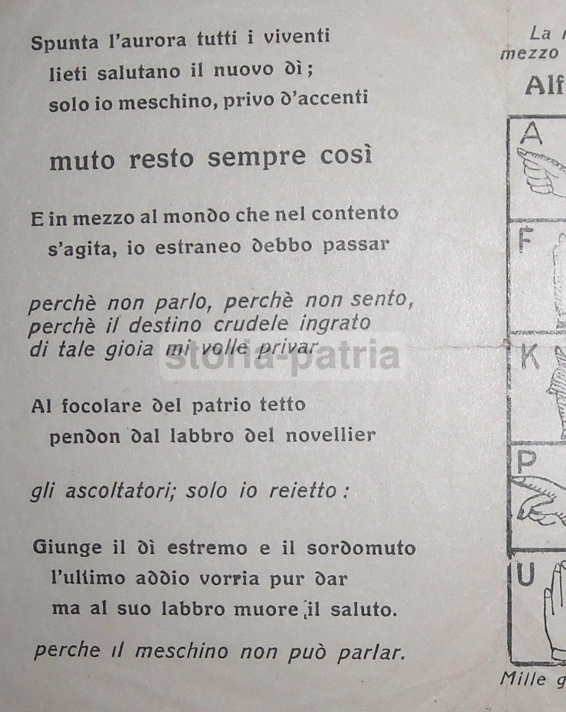Alfabeto Manuale Dei Sordomuti   Linguaggio Dei Segni, Prima Metà Del '900
