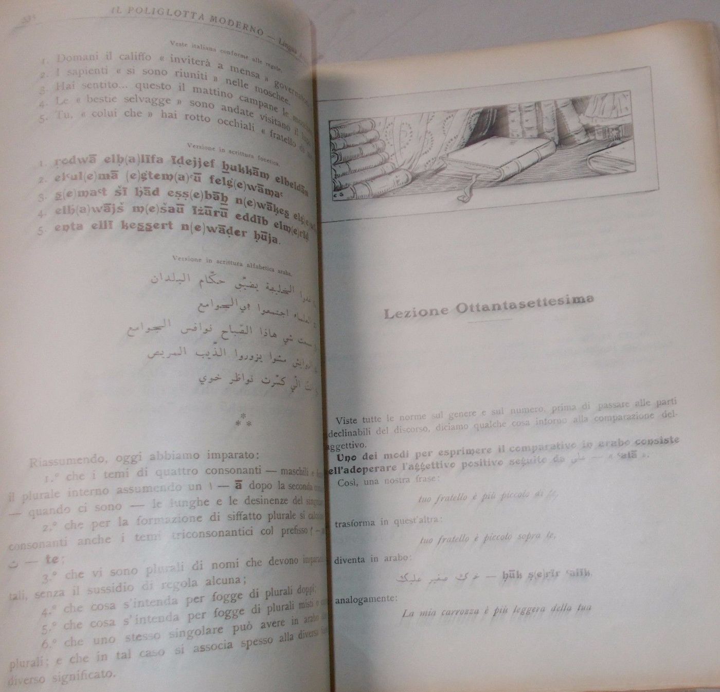 Manuale Lingua Araba Eugenio Levi 1933 Sonzogno Il Poliglotta