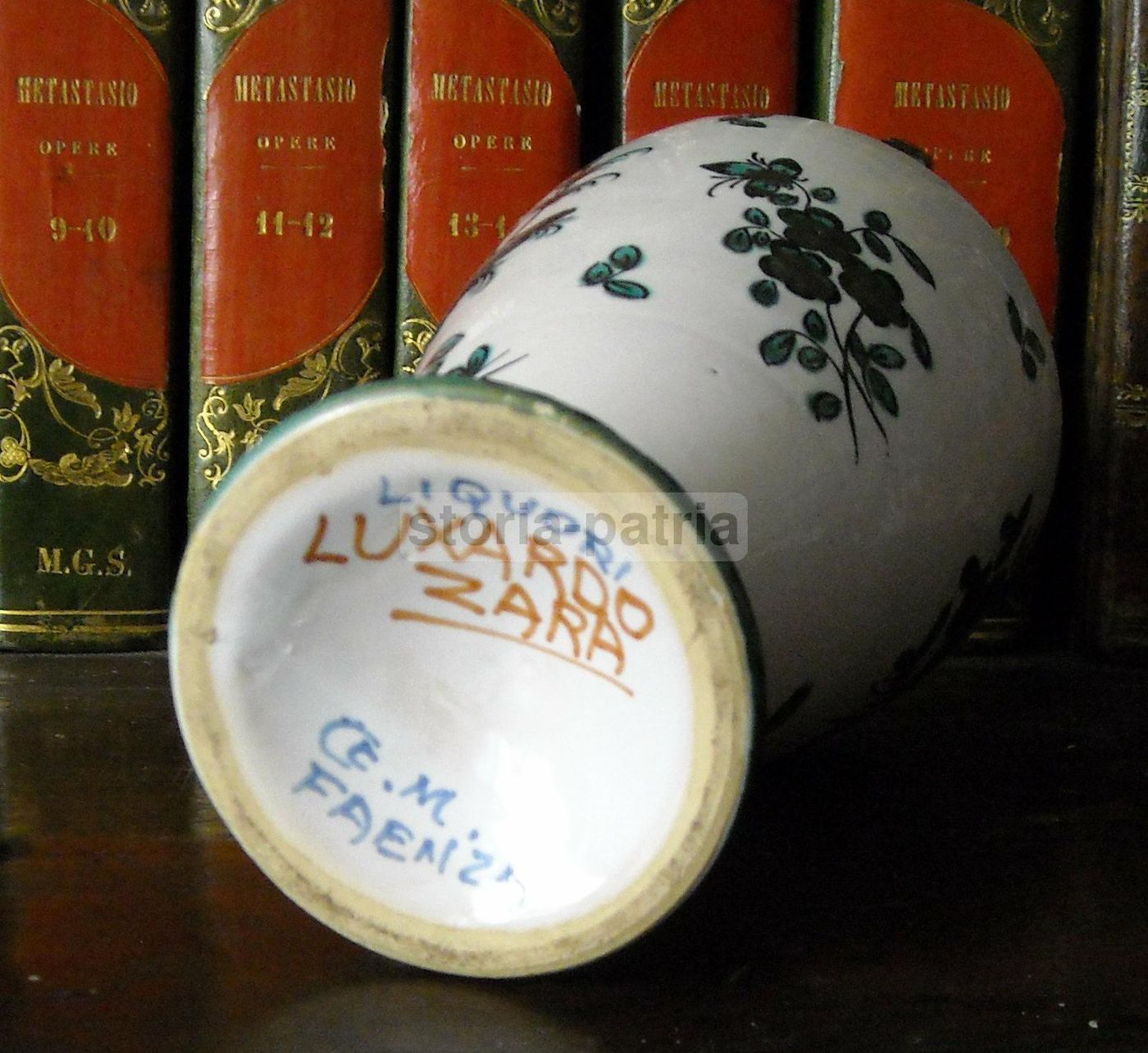 Bottiglia In Ceramica Faentina Luxardo Zara CCM, Epoca Liberty