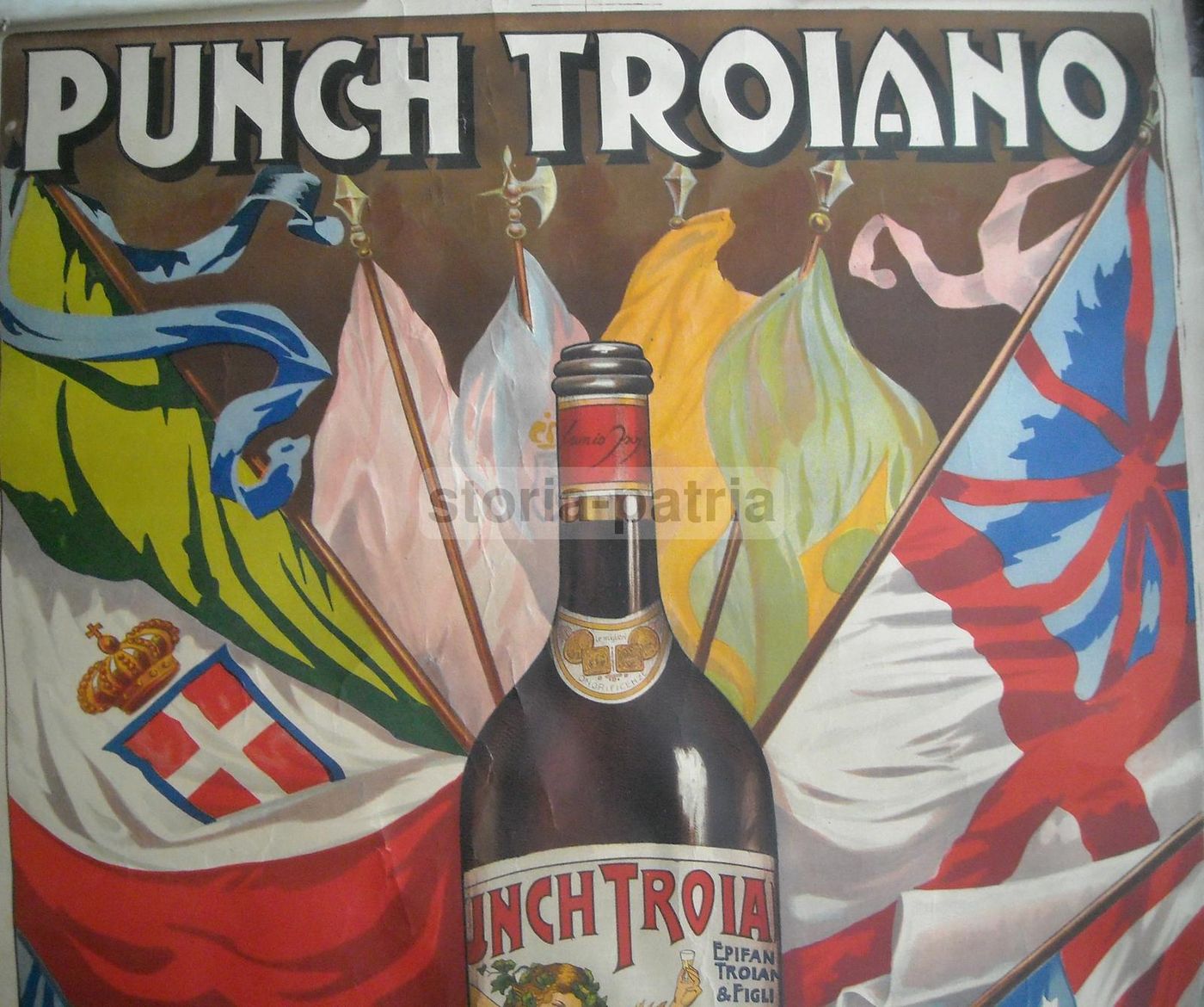 Manifesto Punch Troiano, Distilleria Abruzzese Pescara, Litografia Fracchia