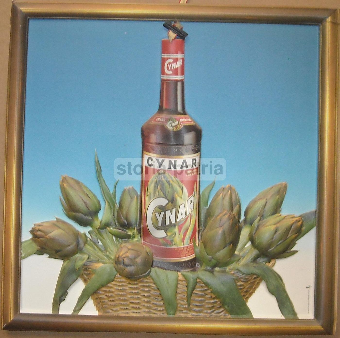 Locandina Pubblicitaria Cynar Con Carciofi, Plasticolor