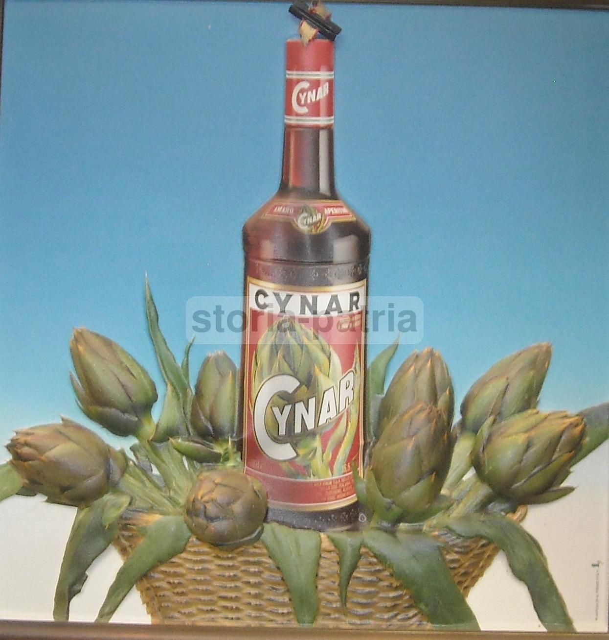Locandina Pubblicitaria Cynar Con Carciofi, Plasticolor