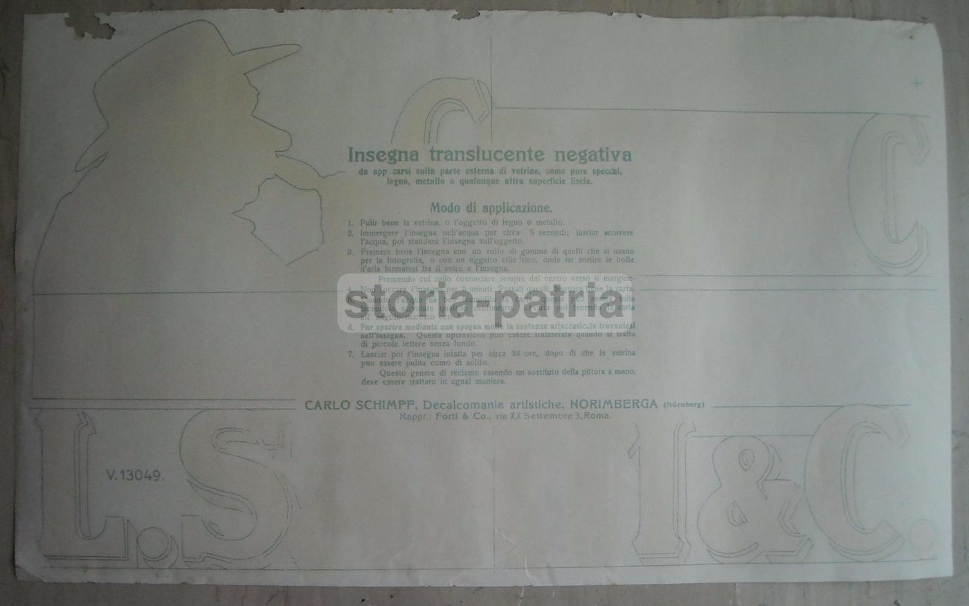 Vetrofania Pubblicitaria Cognac L. Sarti, Anni '30