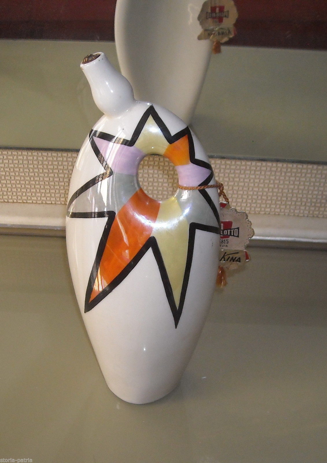Bottiglia Liquore Kina Kina Pizzolotto Porcellana Canova Anni 50