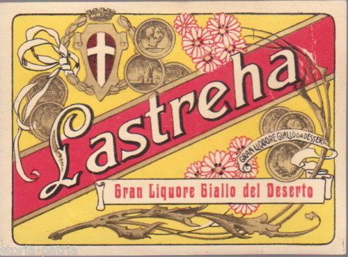 Etichetta Antica Liquore Lastreha Imitazione Strega Liberty