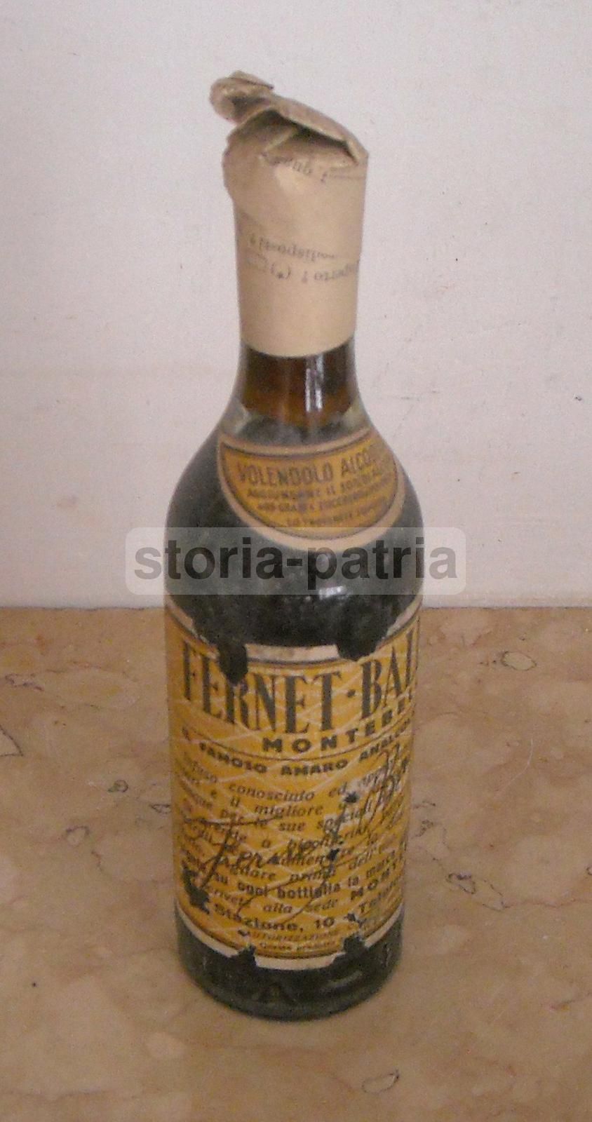 Bottiglia Fernet Balestra Montebello, Vicenza   Anni '50