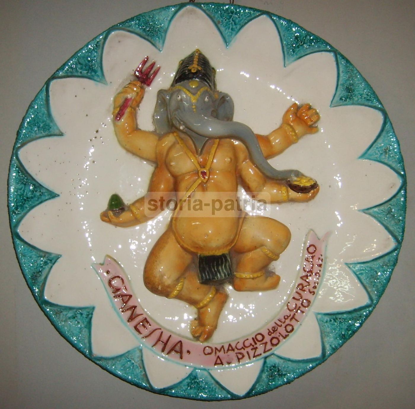Pannello In Ceramica Pubblicitaria Ganesha Distilleria Pizzolotto