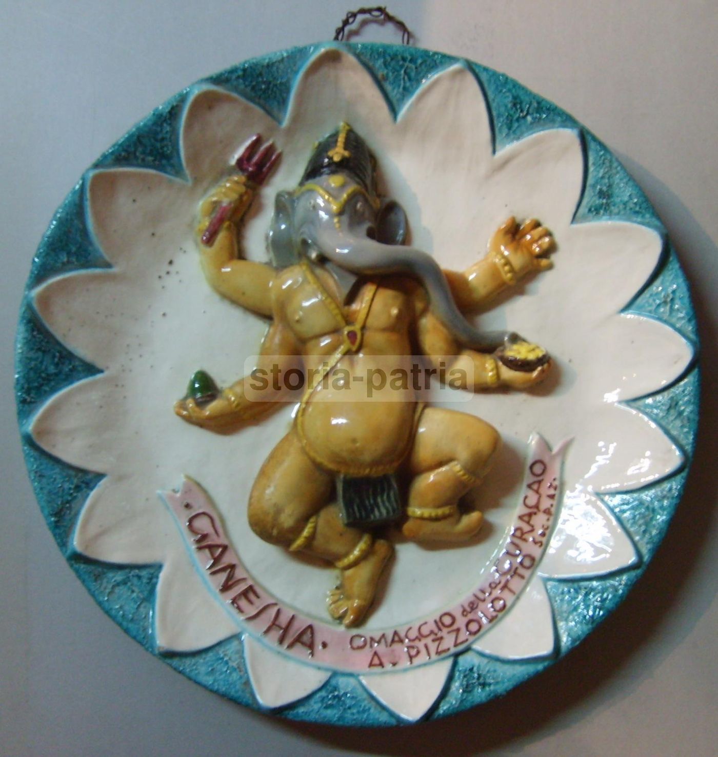 Pannello In Ceramica Pubblicitaria Ganesha Distilleria Pizzolotto