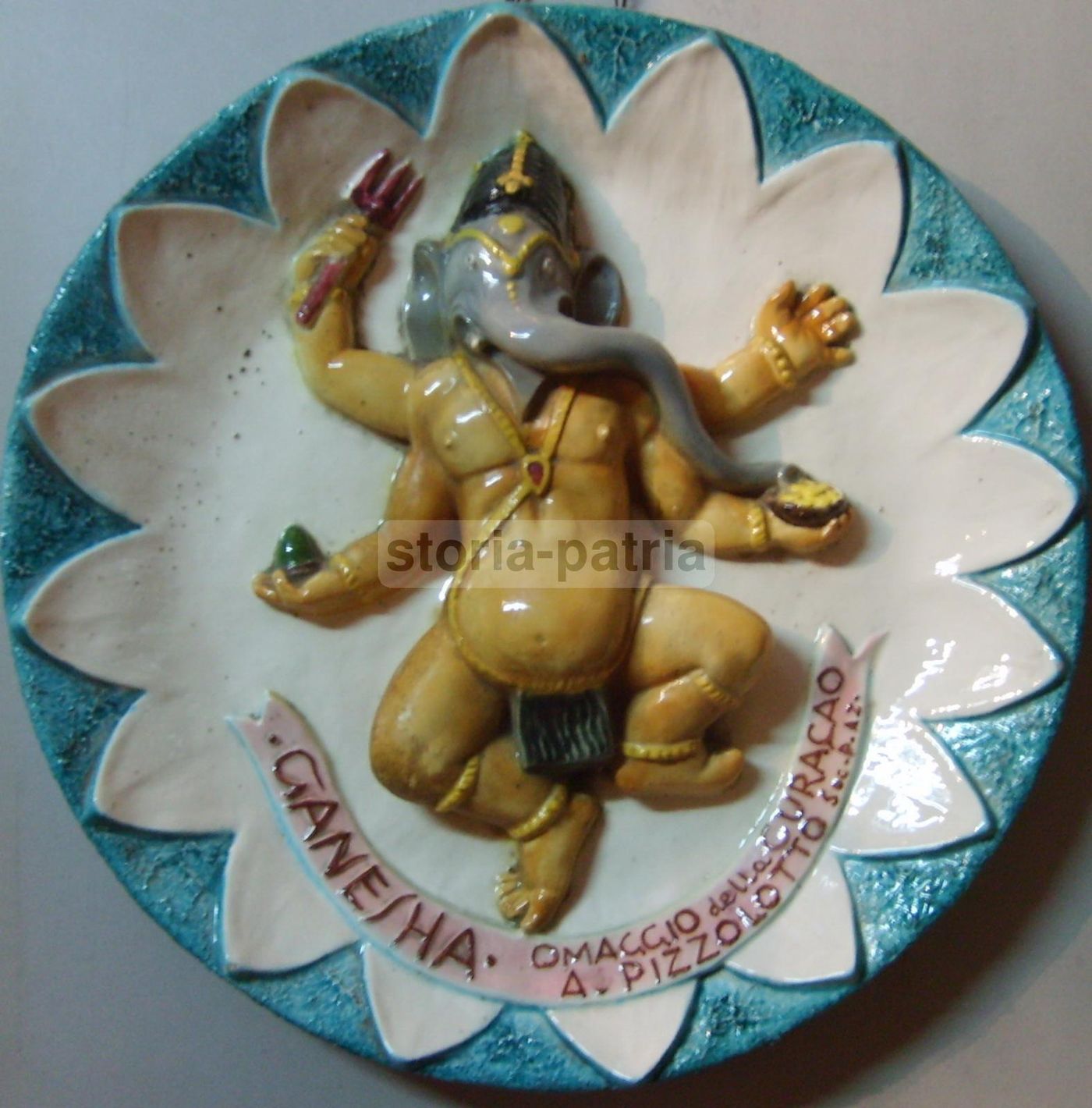 Pannello In Ceramica Pubblicitaria Ganesha Distilleria Pizzolotto