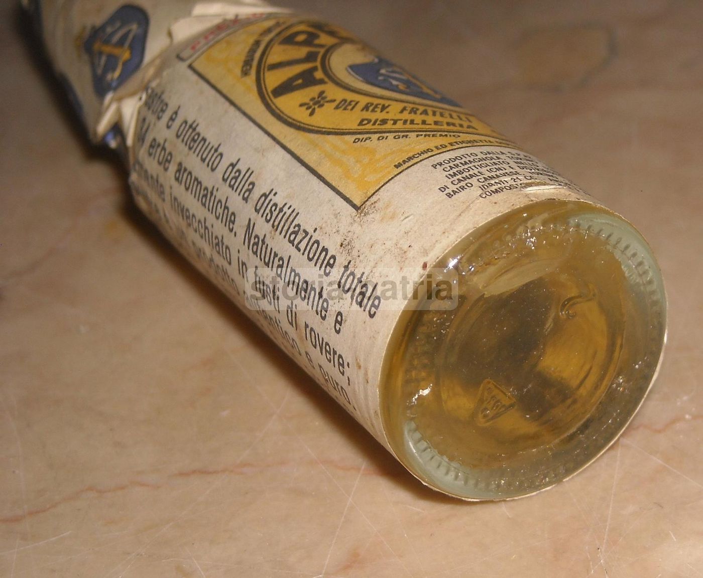 Bottiglia Mignon Liquore Alpestre Distilleria San Giuseppe Bairo
