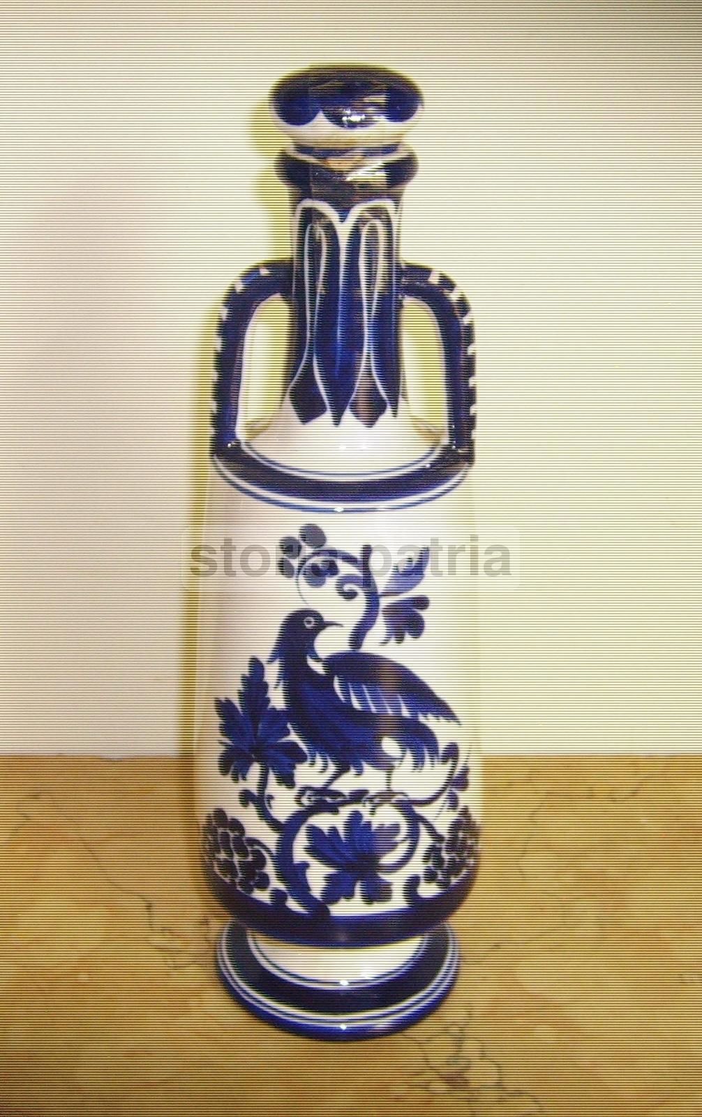 Bottiglia In Ceramica Pubblicitaria Distillerie Pedroni Milano Faenza