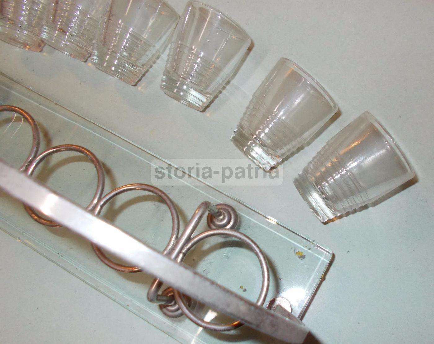 Set 6 Bicchierini Da Liquore E Rosolio Con Vassoio Vintage, Anni '20 '50